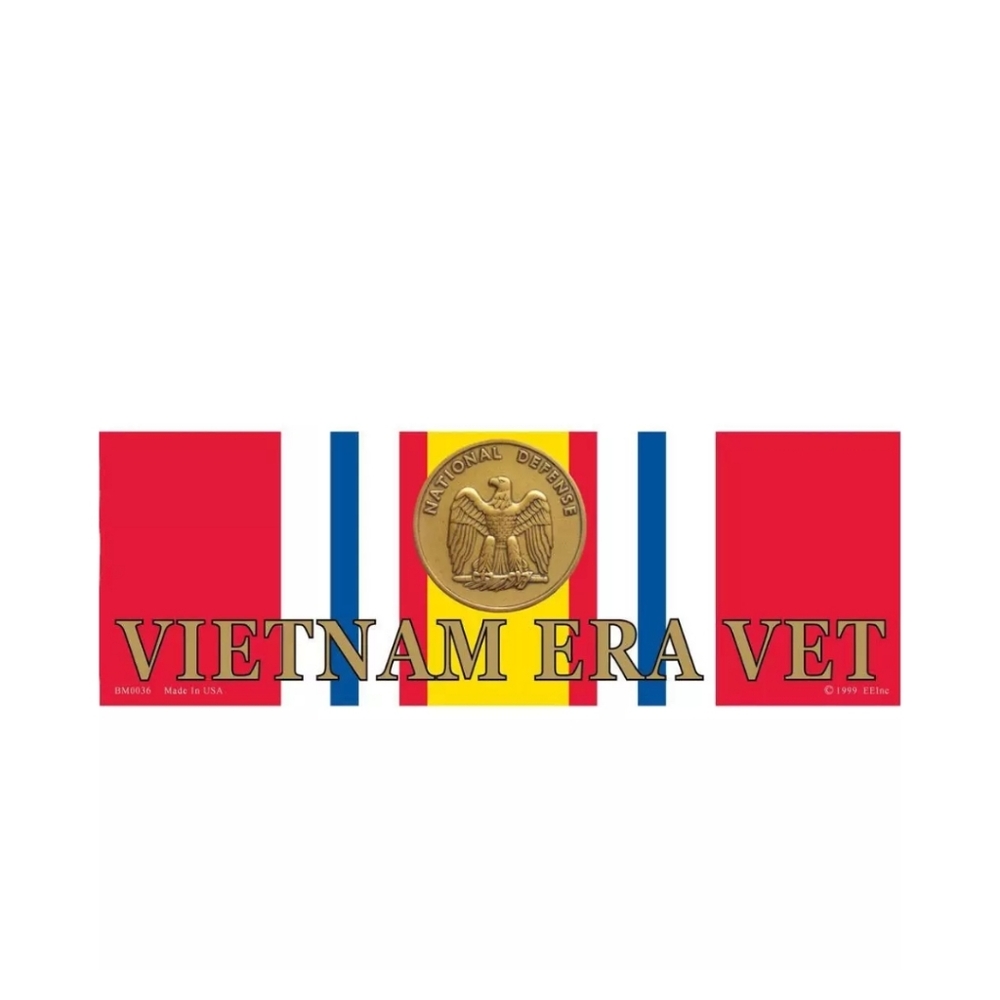 Vietnam Era Vet National Defense Ribbon Laptop Bumper Decal Sticker 3-1/4" X 9"